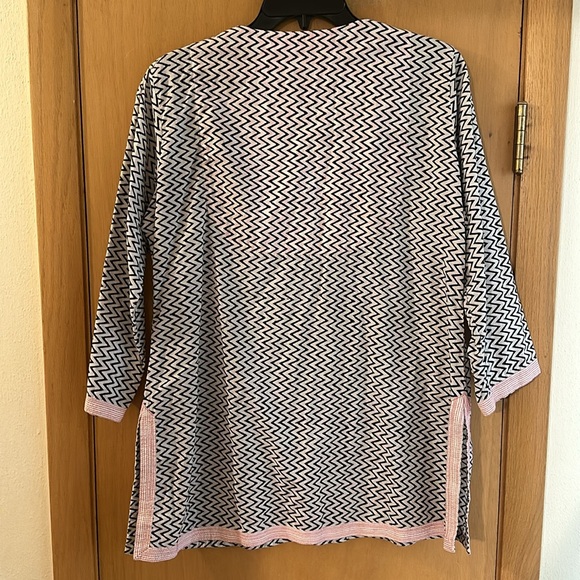 Gretchen Scott Women’s ZigZag Chevron Print Cotton Tunic Top Size Medium - Picture 8 of 10